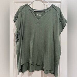 Aerie Olive Short Sleeve V-Neck Tee